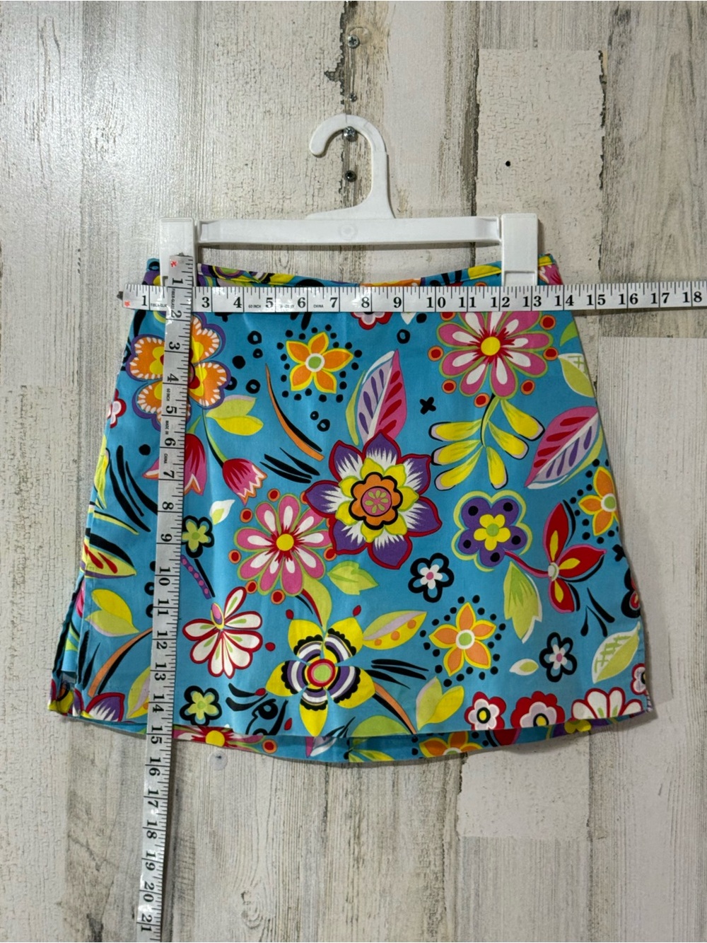 Bamboo Traders Bright Turquoise Floral Mini Skort - Picture 9 of 10